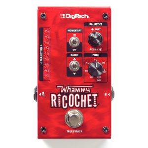 DigiTech Whammy Ricochet pitch shift guitar pedal in textured red. Top view