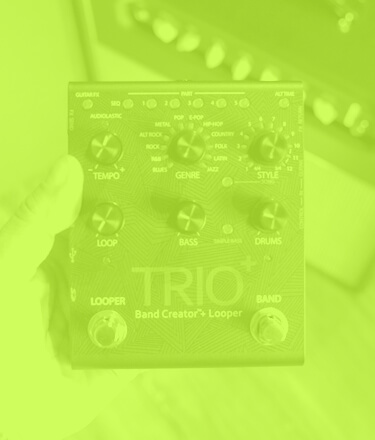 DigiTech TrioPlus band creator + looper guitar pedal in a transparent green