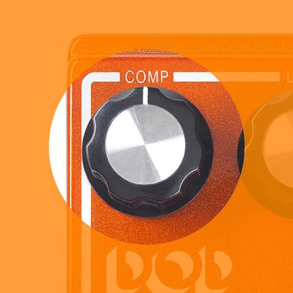 DOD Compressor 280 optical compressor pedal compression control close up.
