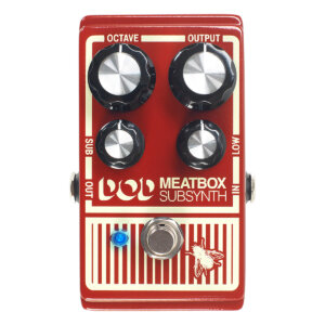 DOD Meatbox octaver + subharmonic synthesizer pedal top.