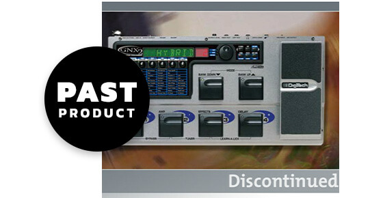 DigiTech GNX2 guitar workstation with past product graphics