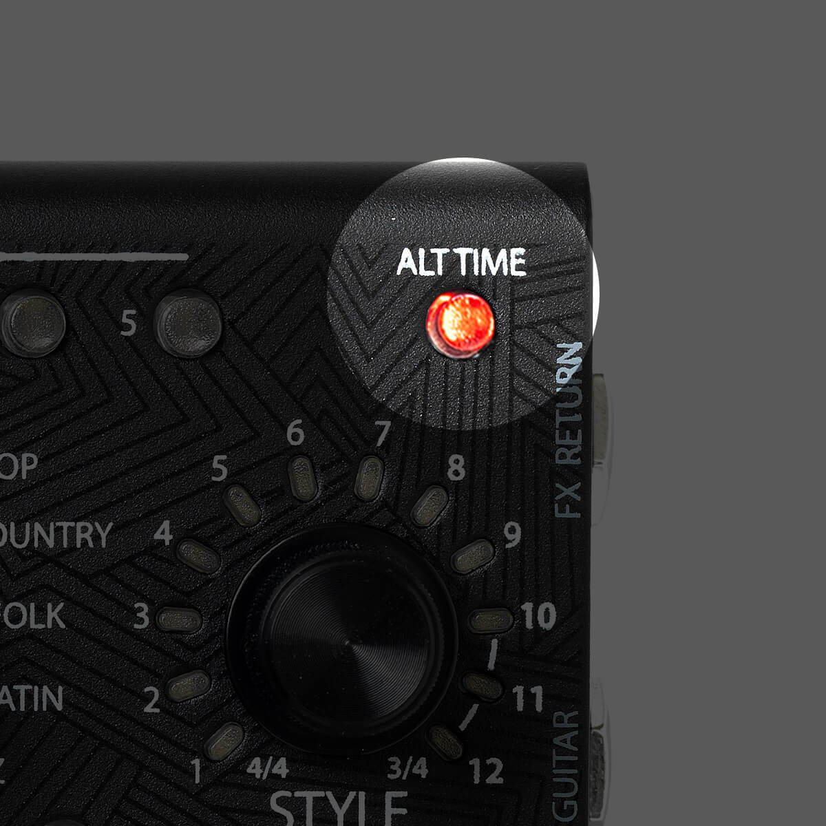 DigiTech Trio+ band creator alt time button close up