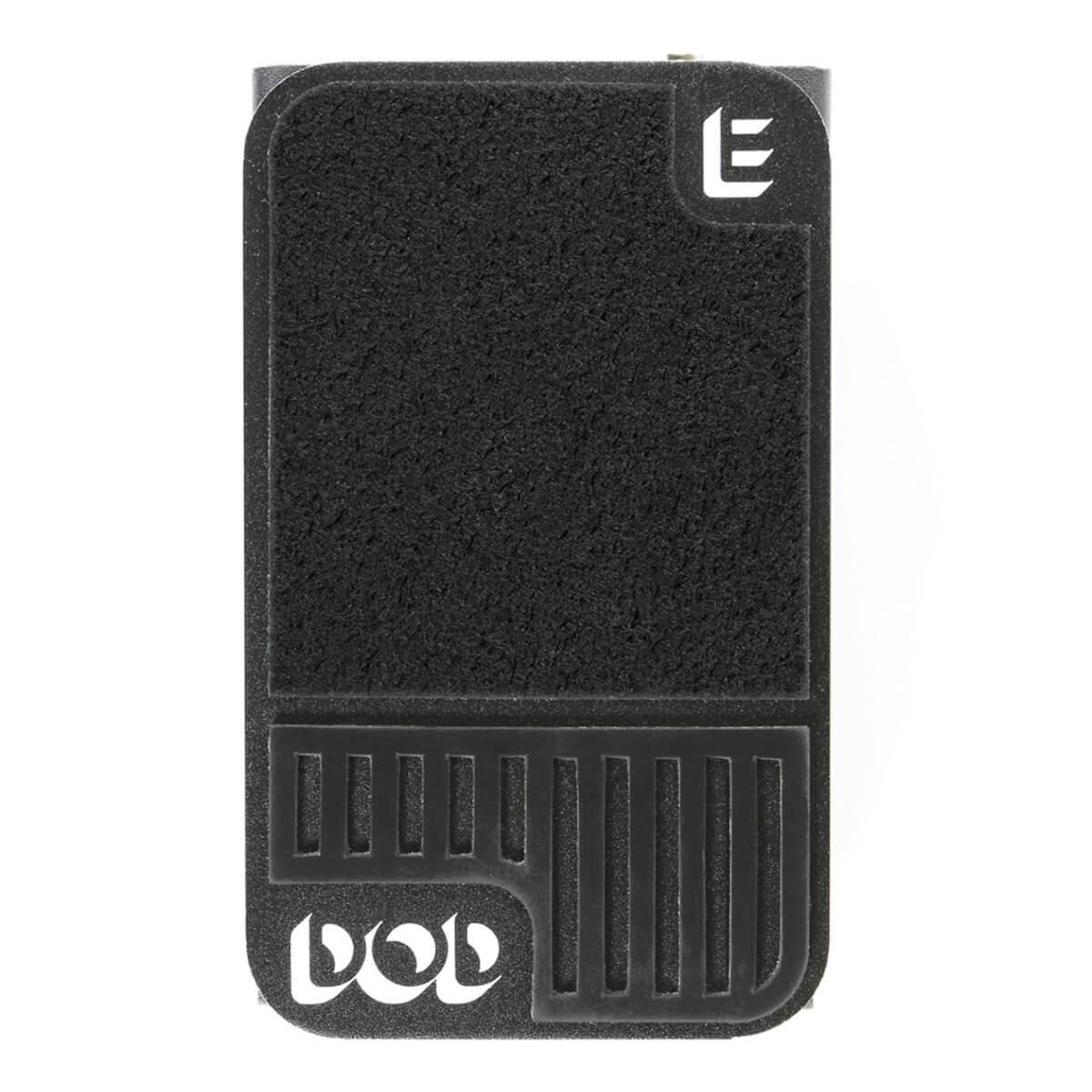 DOD Mini Expression ultra compact expression guitar pedal in black. Top view