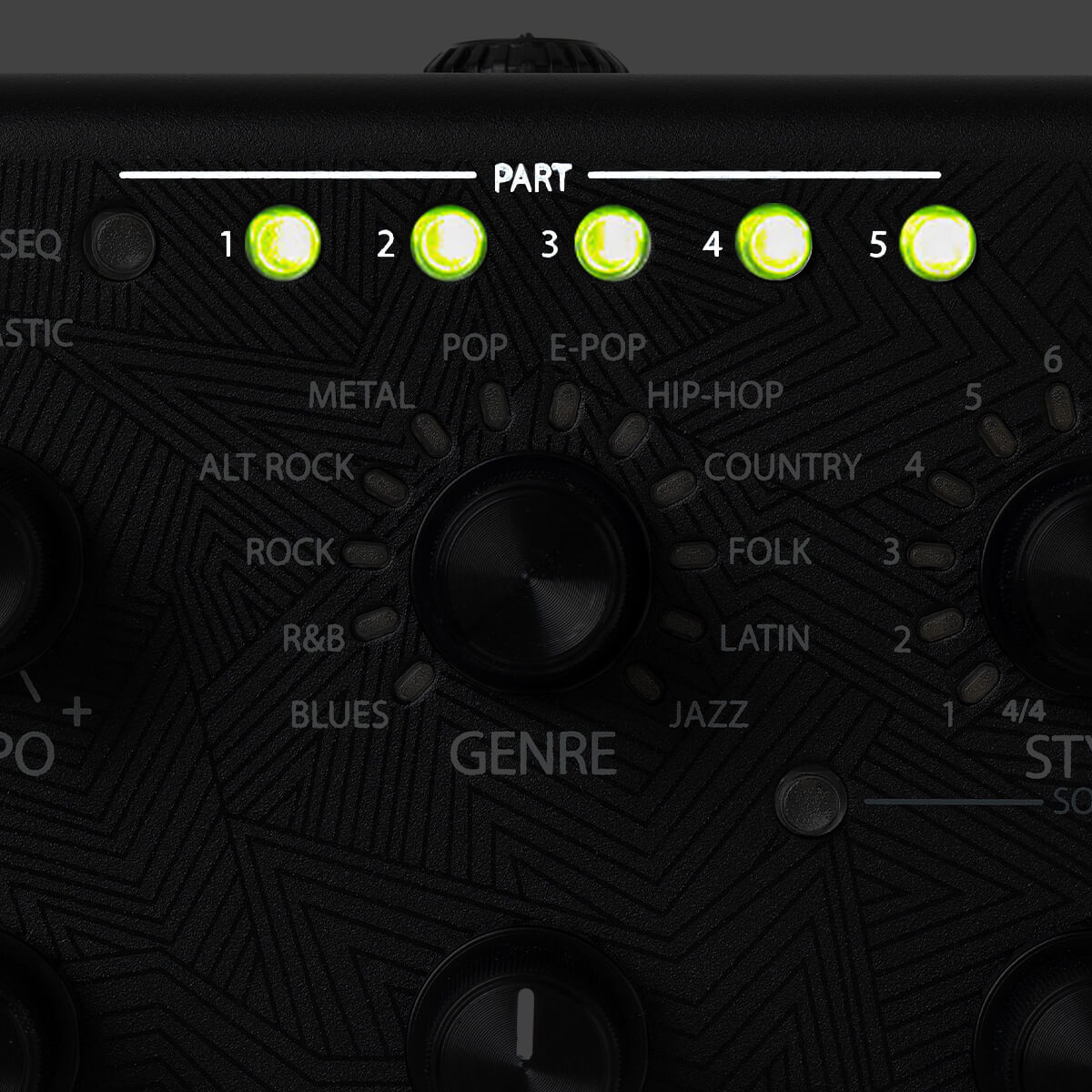 DigiTech Trio+ band creator song part buttons close up