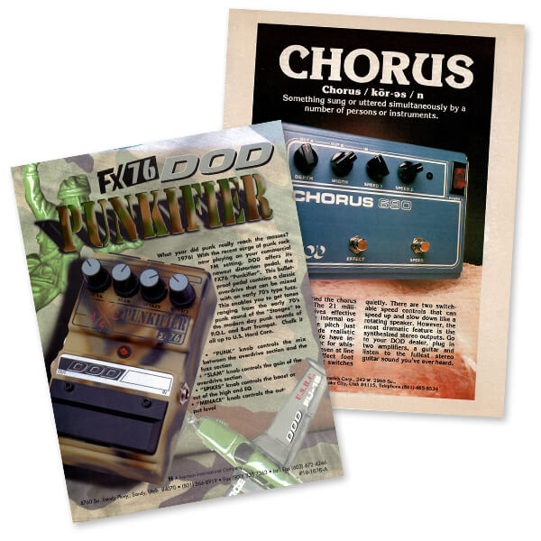 Vintage DOD print ads featuring Punkifier and Chorus