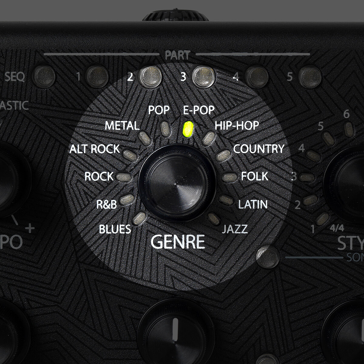 DigiTech Trio+ band creator genre control close up