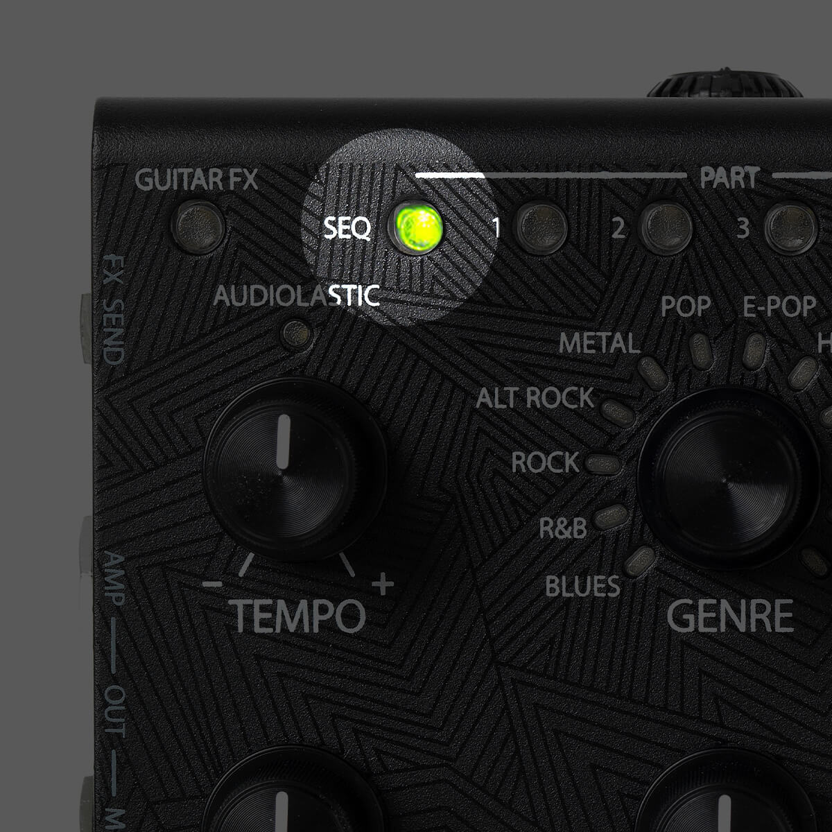 DigiTech Trio+ band creator sequence button close up